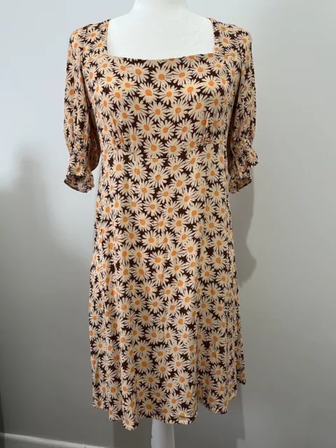 Mango Floral Print  Dress Size 8