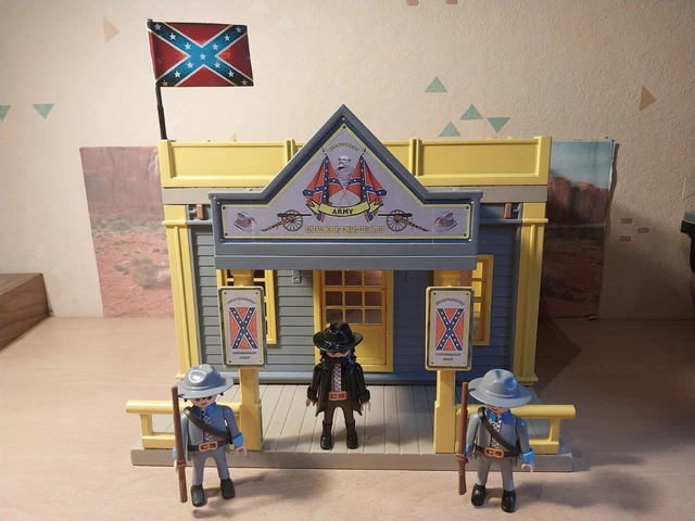 PLAYMOBIL CHAPEAU GRIS Soldat Confédéré Sudiste Ouest EUR 1,65 - FR