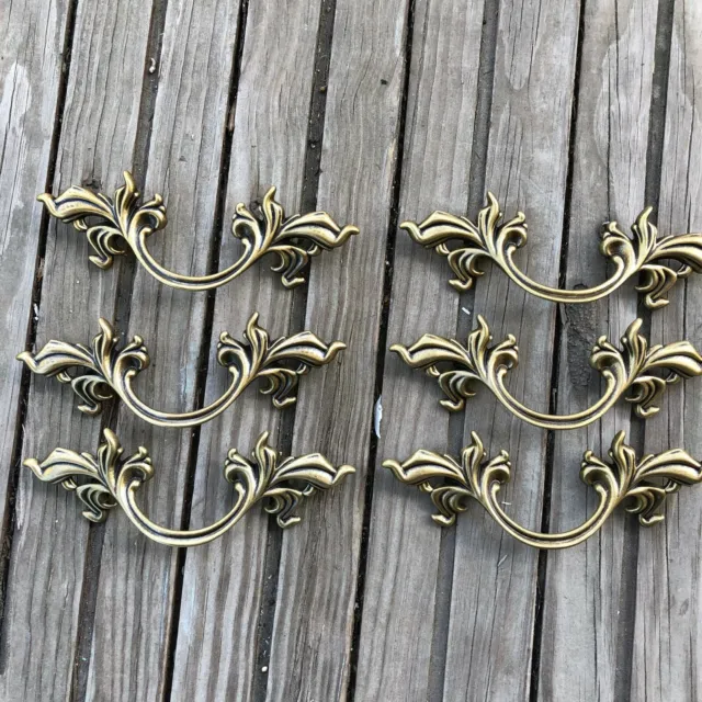 French Provincial Drawer Pulls 3" Lot Of 6 Belwith Keeler Brass NEW Handle Gold