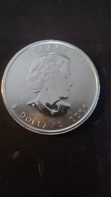 Silver Maple Leaf Canadian 2011 Silver 5 Dollar Bullion 1 oz Coin