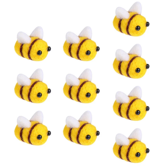 30 piezas Lana Fieltro Abeja Peluche Abeja Adorno Libro de recortes Artesanía Decoración Bebé