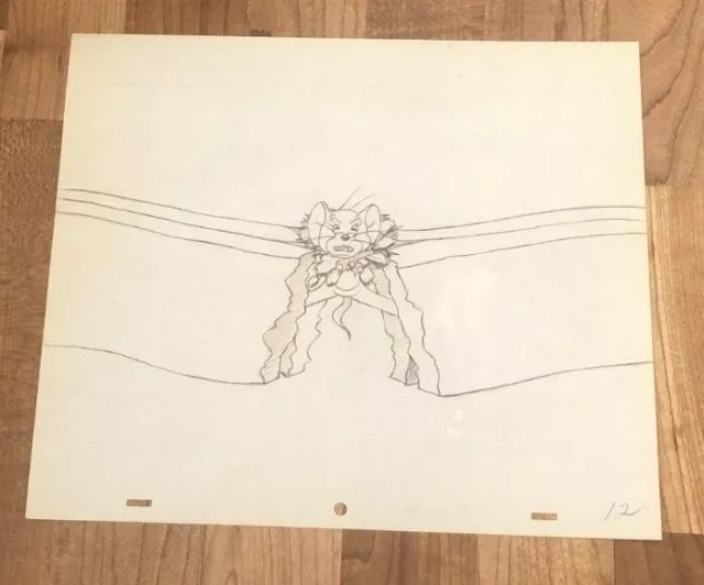 TOM AND JERRY PRODUCTION CEL  PENCIL  DRAWING  1945 - from Flirty Birdie