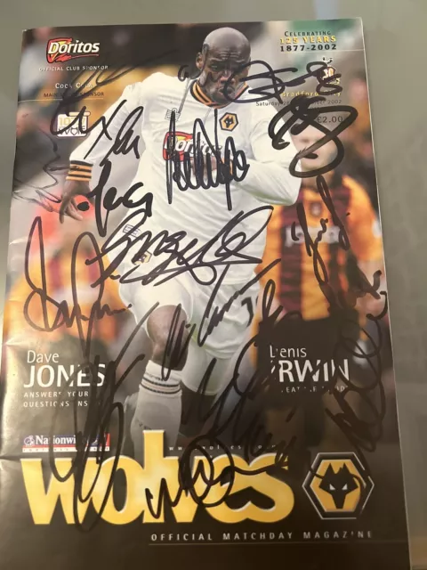 Wolverhampton Wanderers  signed football program vs Bradford city 2002