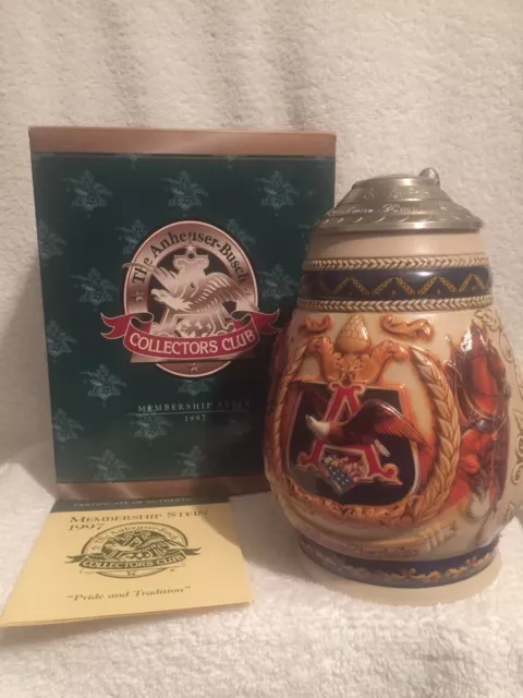 Anheuser Busch Collectors Club 1997 Pride And Tradition Stein CB5 (signed)