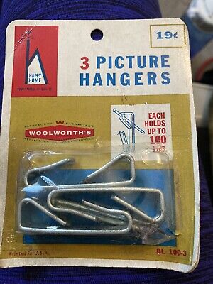 Vintage Woolworth Happy Home Picture Hangers In Original Package