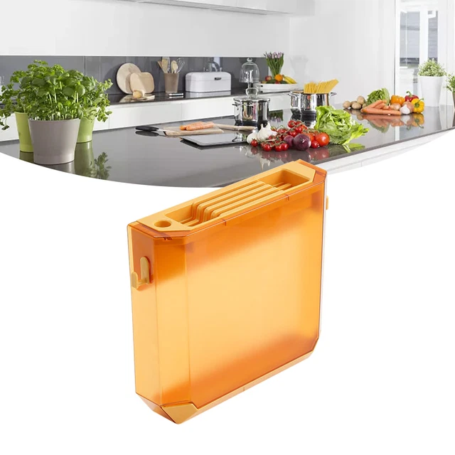 (Giallo) Portacoltelli da cucina armadio strumenti trasparenti animale domestico Pp ultrasottile