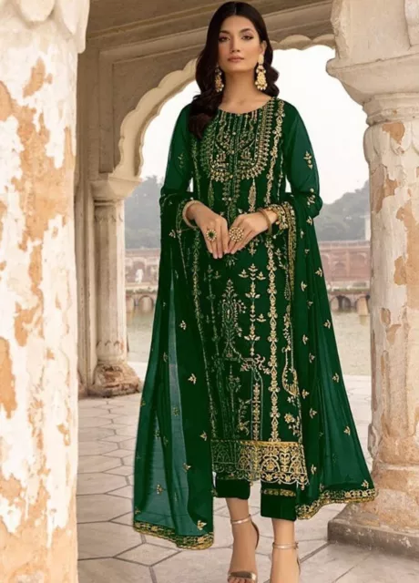 Indiano Abito Nuovo Kameez Designer Salwar Anarkali Pakistano Stile Etnico