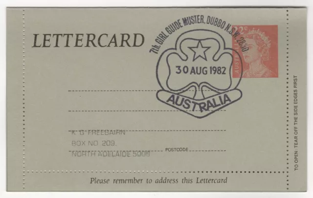 1982 Aug 30th. Commemorative Letter Card. 7th Girl Guide Muster, Dubbo.