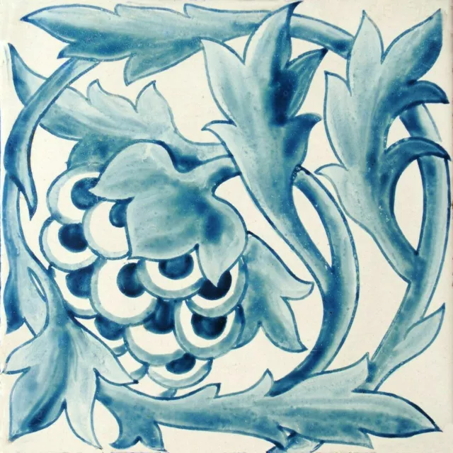 William Morris Artichoke Kiln Fired Ceramic or Porcelain Tile Kitchen Bath blue