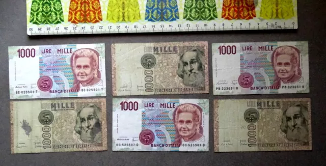 (FR), Lot de 6 Billets de banque, ITALIE.