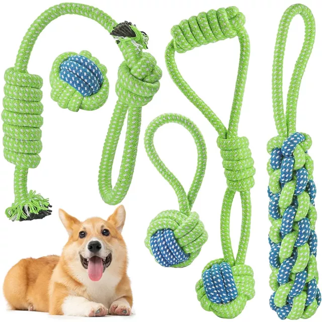 5 Stk Hunde Spielzeug aus Seil Kauspielzeug Baumwollknoten Hundespiel B