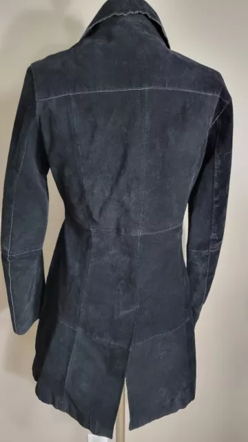 VINTAGE 90S BLACK Suede Leather Jacket by Voice Steampunk Cosplay Size ...