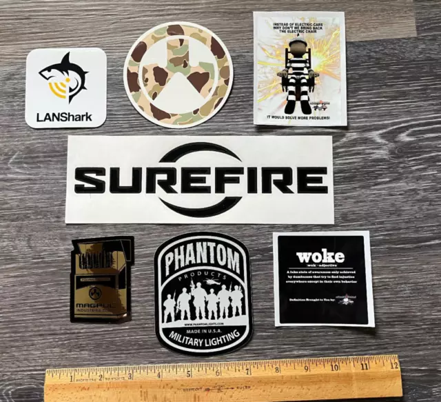 New Military Stickers: MAGPUL, Surefire, lot of 7