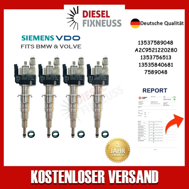 4x Einspritzdüse Einspritzventil VDO 13537589048 13537565137 N43 N53 BMW Benzin