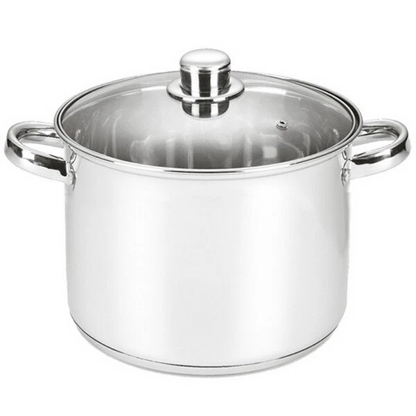 MICHELINO Edelstahl Kochtopf 6 Liter Kochtopf Suppentopf mit Glasdeckel Topf
