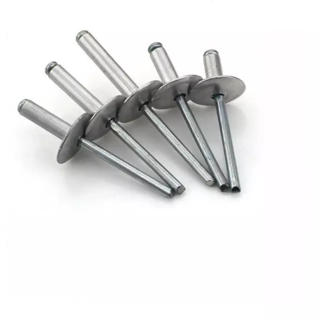Rivetti Alluminio M5 Nero Big Cap Core Aperto Rivetti Ciechi Cappello Pull Rivetto Testa Ovale