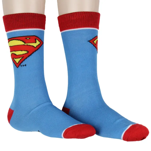 DC Comics Superman Men's Man Of Steel Logo Adult Mid-Calf Crew Socks
