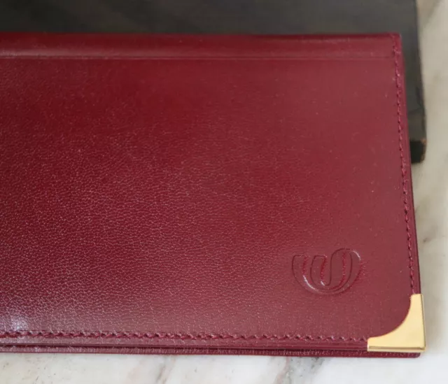 Waterman - Magnifique Porte Chequier & Carte  En Cuir Bordeaux - Vintage Rare