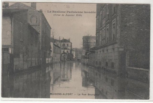 House Postcard Alfort La Rue Bourgelat Inondee
