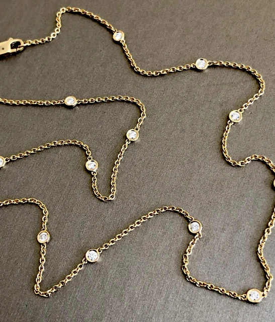 18ct Yellow Gold solitaire Diamond Necklace 0.50ct Station By The Yard Half Ct 18ct Yellow Gold solitaire Diamond Necklace 0.50ct Station By The Yard Half Ct