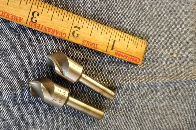 2 pieces -  Schrillo 1/2" X 100° Deg  HS 🇺🇸 3 Spiral flute Countersink