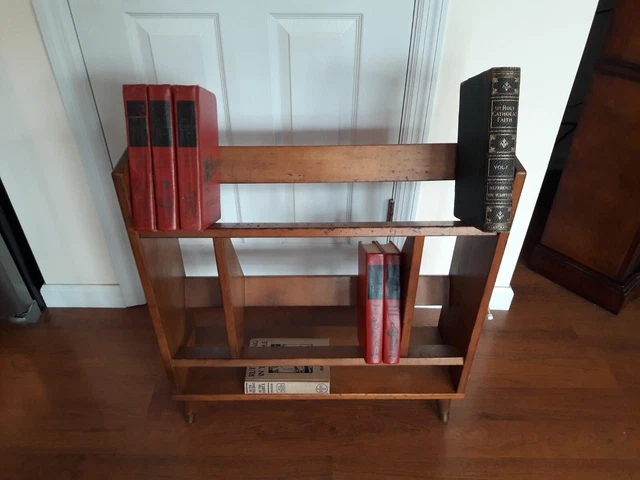 Vintage 1960's Mid Century Danish Modern Wood "Encyclopedia" Bookcase