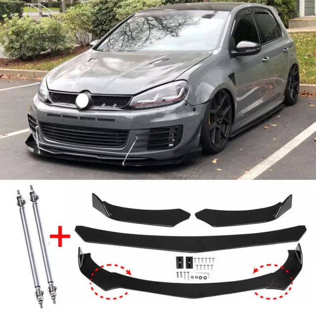 Pour VW Golf 7 GTI GTD VII ABS Spoiler Lèvre Lame Noir Jupe Pare-Choc Avant DHL