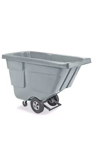 Uline Utility Tilt Truck, 1 Cubic Yard GRAY Dump Cart Trash Garbage Waste H-4184