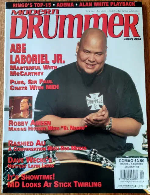 Modern Drummer (Jan 2003) Abe Laboriel Jr., Robby Ameem & Rashid Ali