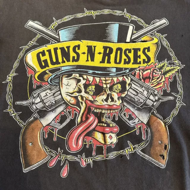 Xl 90s GUNS & ROSES Distressed Vintage T Shirt BROCKUM Tag