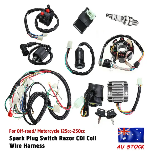 Full Set Electrics CDI Coil Wire Wiring Harness Loom For ATV QUAD 125CC-250CC
