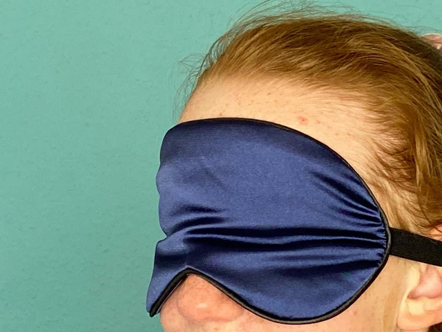 Schlafmaske Herren Damen Seide Verstellbar Brille Augenmaske Reise Augenbinde