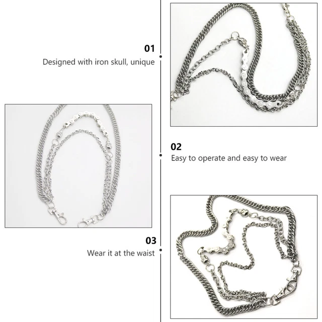 MAN PANTS CHAIN Pocket Men Jeans Punk Wallet for Keychain Metal 10.99