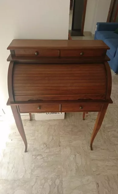 Mobile Scrivania A Ribalta Secretaire Scrittoio  In Legno 