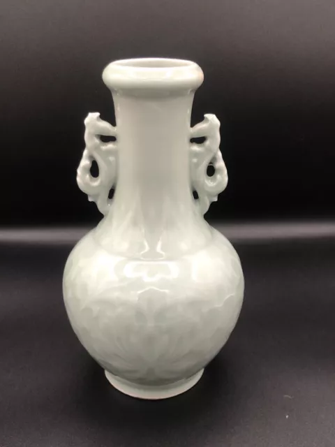 Chinese Glazed Celadon Pottery Vase Bottle 8.5”x5”