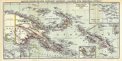 Kaiser Wilhelmsland Bismarck Archipel Salomon Marshall Insel Original Karte 6B