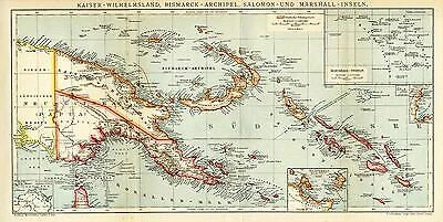 Kaiser Wilhelmsland Bismarck Archipel Salomon Marshall Insel Original Karte 6B