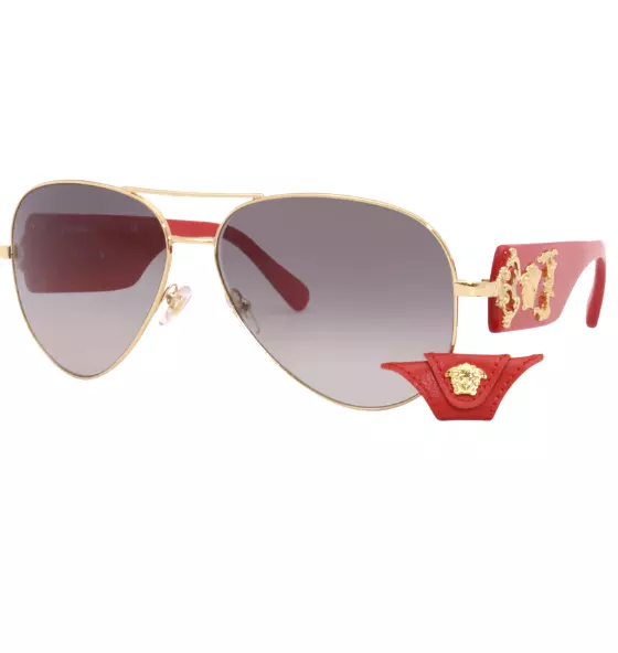 1x Versace 2150Q Sunglasses Red Leather Bridge Detachable Part VE2150Q