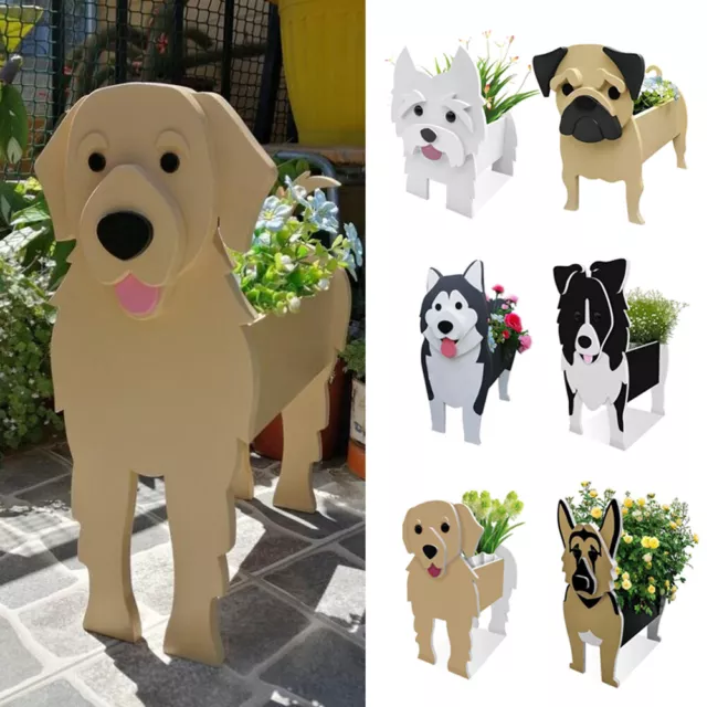 Dog Planter Pot Animal Planter Plant Pots for Garden Lawn Patio Outdoor Decor