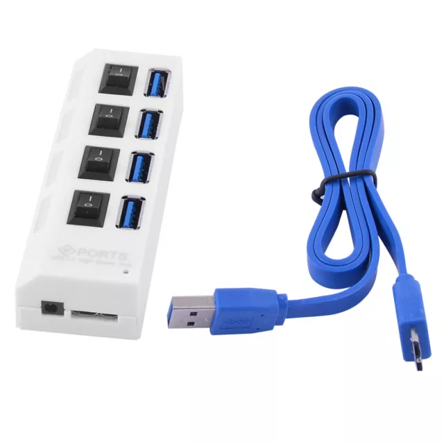 ordinateur 4-port USB3.0 HUB Transfert données Haute Vitesse doubleur ports