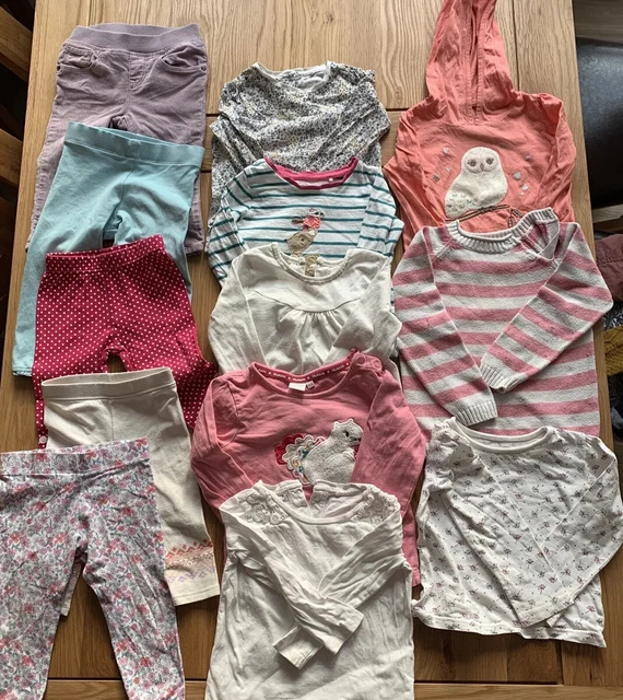 Large Baby Girl Play wear Bundle Next, John Lewis, F&F Age 12-18 Months 13 Items