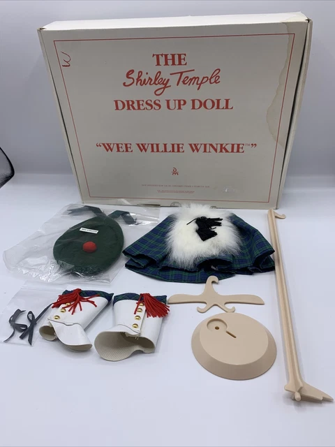 Danbury Mint Shirley Temple Dress Up Doll Outfit Wee Willie Winkie Box Bent