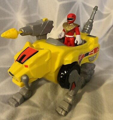 Imaginext Power Rangers Red Ranger With Sword & Sabre Tooth Zord With Missile