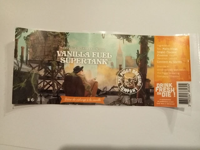 Etiquette de Bière : VANILLA FUEL  - The Piggy Brewing Company - 54 France