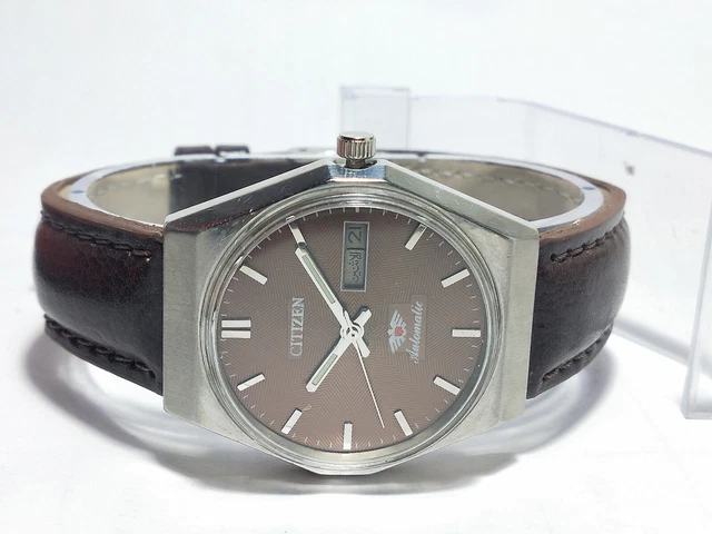 Vintage Citizen Automatic Movement Date Day Dial Mens Analog Wrist Watch F8
