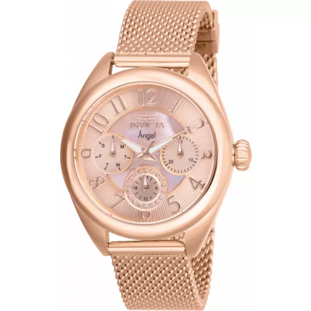 Invicta Women's Watch Angel Rose Gold Dial Stainless Steel Bracelet Quartz 27454