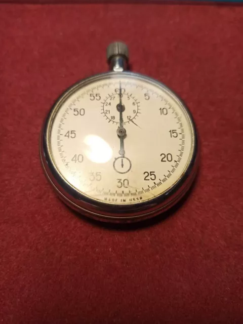 Cronometro Vintage Made In Ussr Funzionante Piccole Crepe Sulla Plastica