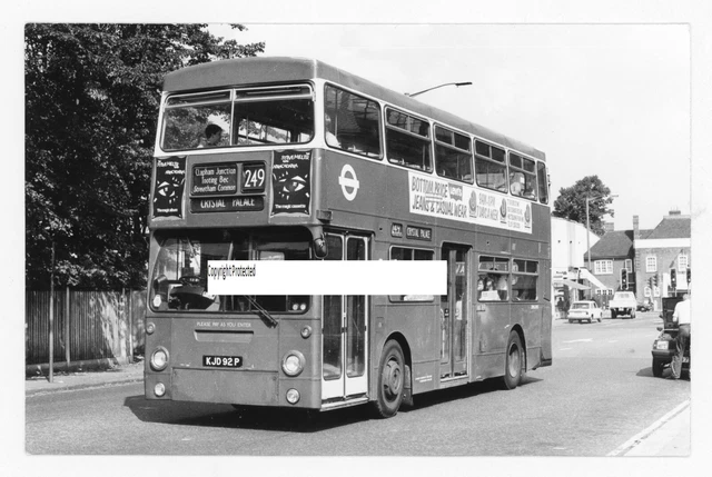 LONDON TRANSPORT BUS Photograph Leyland Fleetline DMS 2092 KJD 92P Rte ...