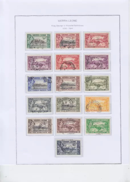 Sierra Leone 1938, Sg 188-200, Complete Set Of 16, Used, Sg £ 80,-