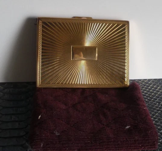 Poudrier Rechargeable Paloma Picasso - Doré à L'or Fin, Avec Miroir (Neuf Avec étiquettes)